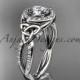 14kt white gold diamond celtic trinity knot wedding ring, engagement ring CT7127