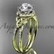 14kt yellow gold diamond celtic trinity knot wedding ring, engagement ring CT7373
