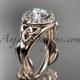14kt rose gold diamond celtic trinity knot wedding ring, engagement ring CT7327