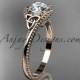 14kt rose gold diamond celtic trinity knot wedding ring, engagement ring CT7322