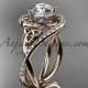 14kt rose gold diamond celtic trinity knot wedding ring, engagement ring CT7320