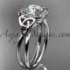 14kt white gold diamond celtic trinity knot wedding ring, engagement ring CT7330