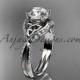 14kt white gold diamond celtic trinity knot wedding ring, engagement ring CT7224