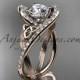 14kt rose gold diamond celtic trinity knot wedding ring, engagement ring CT7369