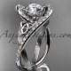 14kt white gold diamond celtic trinity knot wedding ring, engagement ring CT7369