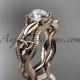 14kt rose gold diamond celtic trinity knot wedding ring, engagement ring CT7382