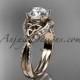 14kt rose gold diamond celtic trinity knot wedding ring, engagement ring CT7224