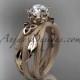 14kt rose gold diamond celtic trinity knot wedding ring, engagement ring CT7253