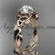14kt rose gold diamond celtic trinity knot wedding ring, engagement ring CT7251