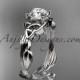 14kt white gold diamond celtic trinity knot wedding ring, engagement ring CT7251