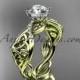 14kt yellow gold diamond celtic trinity knot wedding ring, engagement ring CT7270