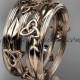 14kt rose gold diamond celtic trinity knot wedding band, engagement ring CT7242B