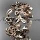 14kt rose gold diamond celtic trinity knot wedding band, engagement ring CT7250B