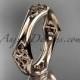 14kt rose gold diamond celtic trinity knot wedding band, engagement ring CT7356G