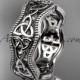14kt white gold celtic trinity knot engagement ring, wedding band CT750B