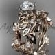 14kt rose gold celtic trinity knot engagement set, wedding ring CT759S