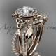 14kt rose gold celtic trinity knot engagement set, wedding ring CT789S