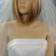 Ribbon Edge Wedding Veil, Waist Length Bridal Veil, 2 Layer Veil