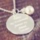 3 Personalized Bridesmaid Gift Necklace, Engraved Wedding Jewelry, 925 Sterling Silver