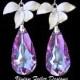 Purple Blue Wedding Jewelry Orchid Earrings Bridal Jewelry Bridesmaid Gift Wedding Jewellery Prom Mother of the Bride