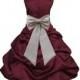 Burgundy Flower Girl Dress tiebow sash pageant wedding bridal recital children bridesmaid toddler 37 sash sizes 2 4 6 8 10 12 14 16 #808