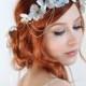 Silver flower crown, wedding headpiece, grey floral crown, hair wreath, art nouveau headdress, bridal hair accessories