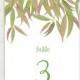 gum leaf printable table numbers - printable file