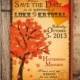 Fall Tree Save the Date, Fall Wedding Invitation, Fall Tree Invite, Halloween Wedding Save the Date, Wedding Invitation with Fall Leaves