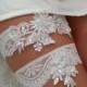 White beaded beads garter lace garter beaded modern garter Lolita prom bridesmaid bridal garter burlesque garter free ship