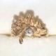 Vintage Diamond Ring. Art Nouveau Engagement Ring. 14K Gold. 8 Diamonds with 0.41 TCW. April Birthstone. 10 Year Anniversary Stone.
