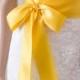 Bridal Sash, YELLOW Satin Ribbon Sash, Wedding Sash, Satin Ribbon Sash, Bridal belt, Yellow Sash