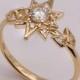 Diamond Art Deco Star Engagement Ring - Unique engagement ring, Star ring, unique engagement ring, antique, vintage, halo ring