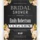 Printable Wedding Shower Invitation / Bridal Shower Invite, Bridal Brunch or Tea Party Chalkboard Shower the Bride Editable INSTANT DOWNLOAD