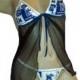 NCAA Memphis Tigers Lingerie Negligee Babydoll Sexy Teddy Set with Matching G-String Thong Panty
