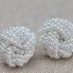 ON SALE Pearl Earrings,Pearl Knot Earrings, Post Earrings, Bridal Earrings, Vintage Pearl Earrings