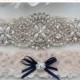 15% OFF Wedding Garter Set, Navy Blue Wedding Garter, Ivory Lace Garter Set - Style L200