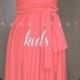 KIDS Coral Bridesmaid Convertible Dress Infinity Dress Multiway Dress Wrap Dress Wedding Dress Flower Girl Dress Twist Dress