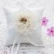 white lace ring bearer pillow, ring pillow, ring bearer, ring holder, wedding ring pillow, cream flower ring pillow