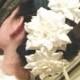 Couture White Camellia Bridal Head Piece Comb Silk Flower Veil Accessory