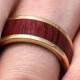 Purple Heart Wood Ring, 10k Yellow Gold Wedding Band With Titanium, Customized Jewelry