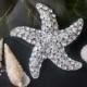 1 Rhinestone Starfish Wedding Bouquet pin K - for wedding bouquet, dress, or decoration - Rhinestone Old World Brooch