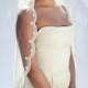 Cocoon- one layer wedding bridal veil, 36 inch fingertips length with scallop shaped lace, ivory or white