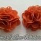2" Burnt Orange Burlap Flowers, Set of 2, Rustic, Textured DIY Flower