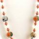 Orange Blossom Beaded Necklace, Lampwork Necklace, Beadwork Necklace, Women's Jewelry, Weddings, Gifts for Her, Mother's Day