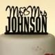 Mr. and Mrs. personalized "in your name" wedding cake topper by Distinctly Inspired (style J-2)
