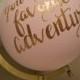 Hand Painted 12" Wedding Globe, Shabby Chic, Gold Hand Lettering -- Custom Made To Order