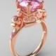 Modern Vintage 10K Rose Gold 2.5 Ct Light Pink Sapphire Wedding Ring, Engagement Ring R167-10KRGLPS