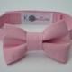 Dog Bow Tie in Pink Linen