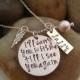Memorial Jewelry - I'll Carry You With Me Till I see you Again - Hand Stamped -Personalized - Bridal Bouquet Charm