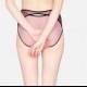 Lilac colors Classic High style sheer panties with mesh detail.